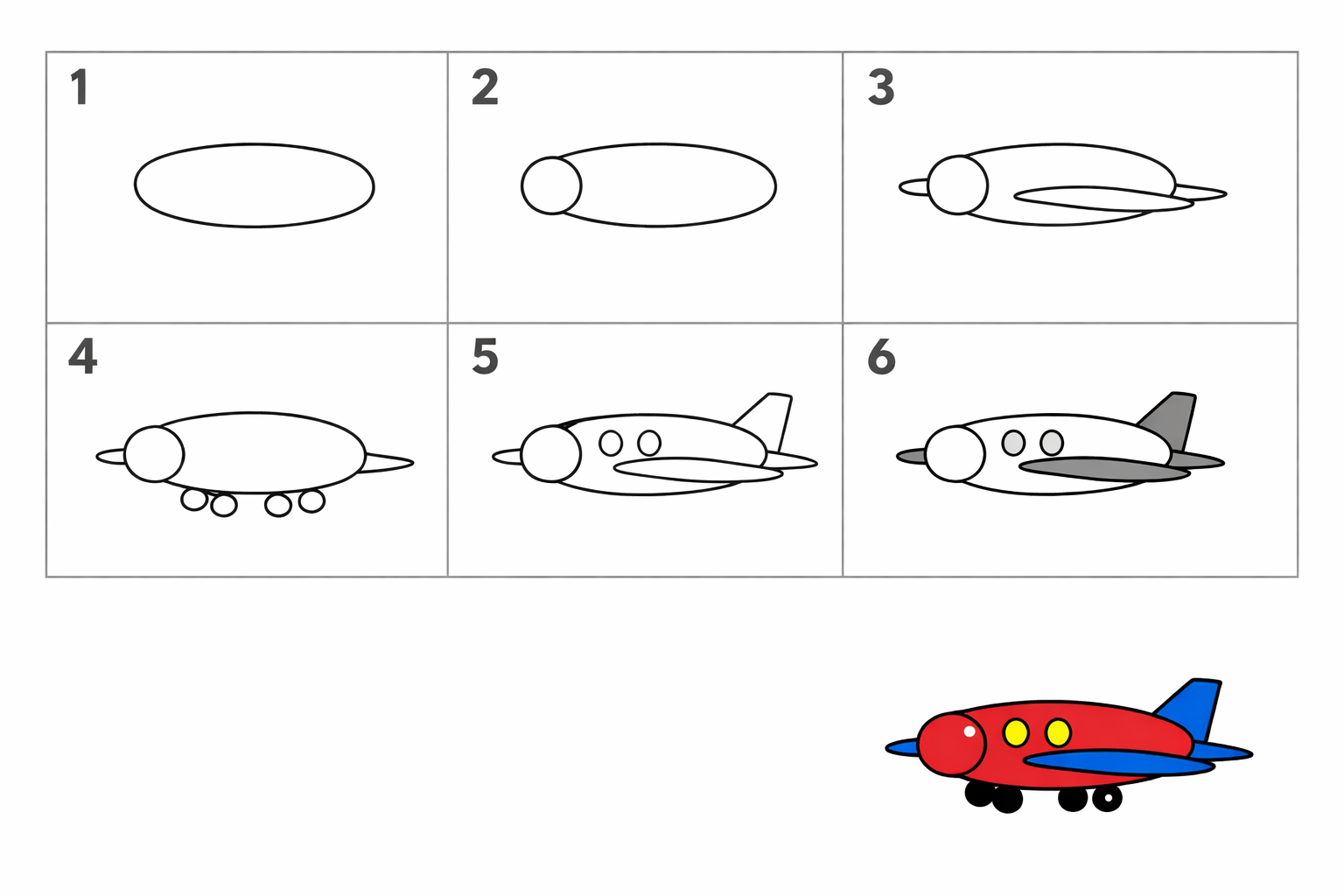 Cómo dibujar un avión paso a paso — paso 1
