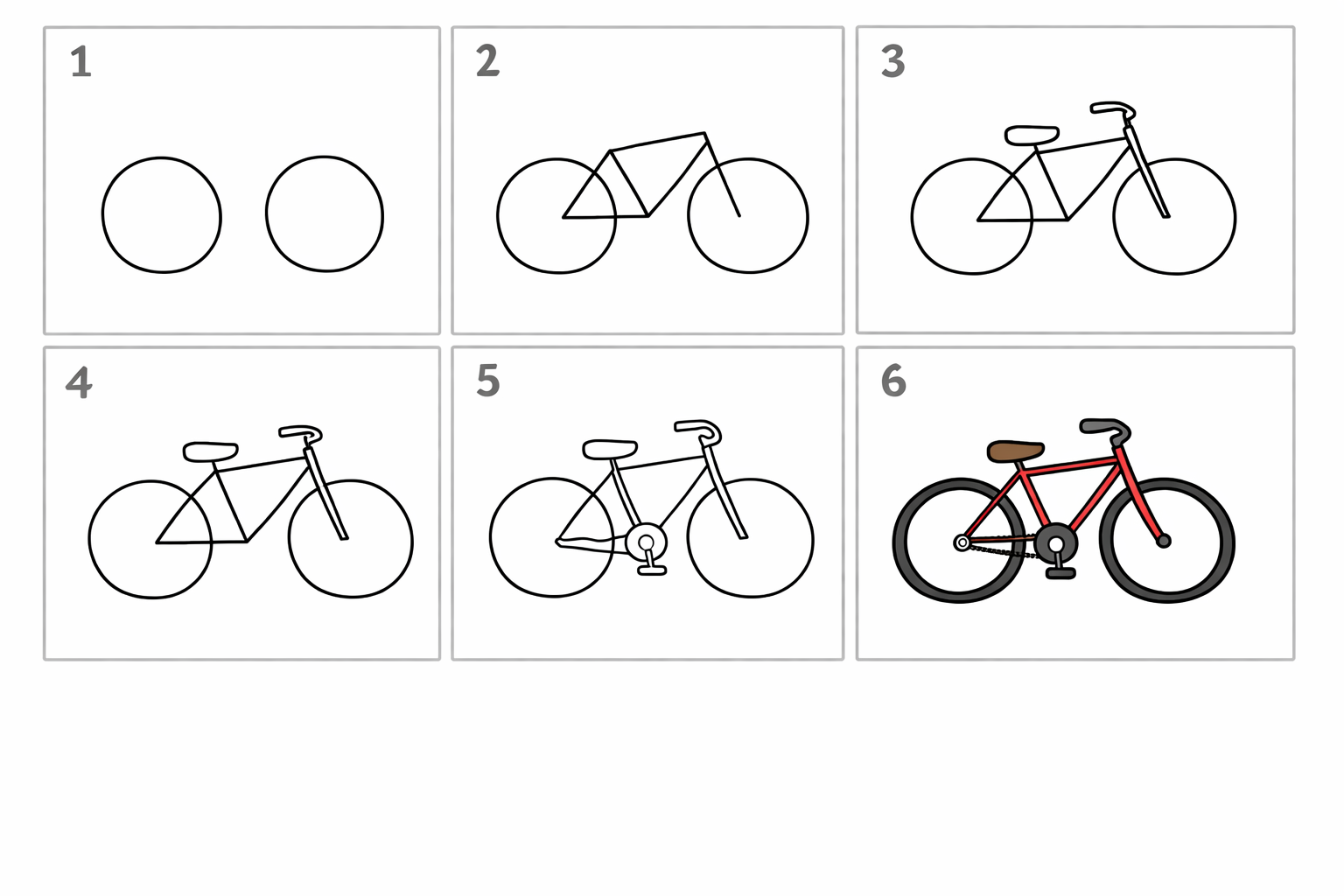 Cómo dibujar una bicicleta en 5 pasos — paso 1