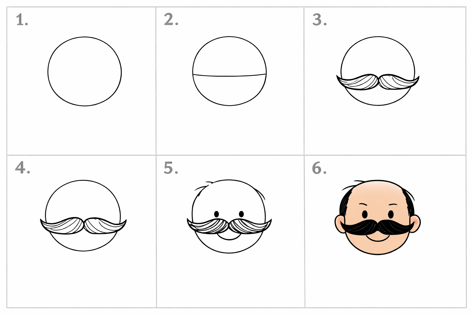 Cómo dibujar un bigote fácil