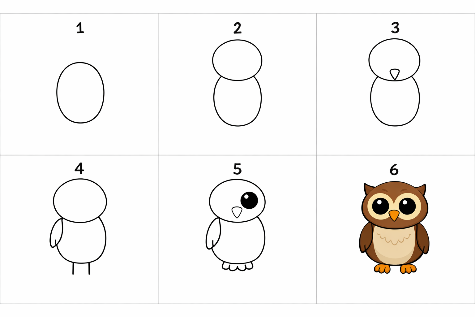 Cómo dibujar un búho en 5 pasos
