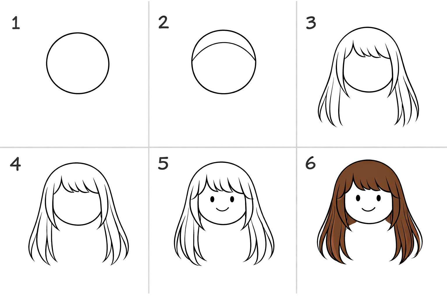 Cómo dibujar un cabello largo fácil en 5 pasos