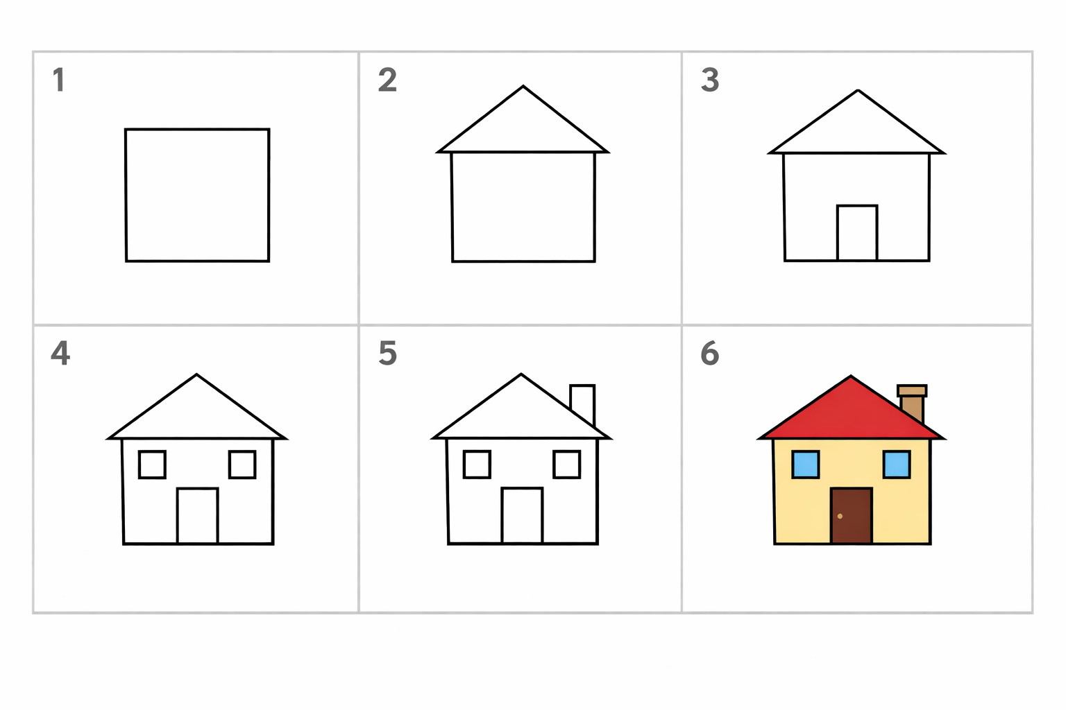Cómo dibujar una casa para niños — paso 1