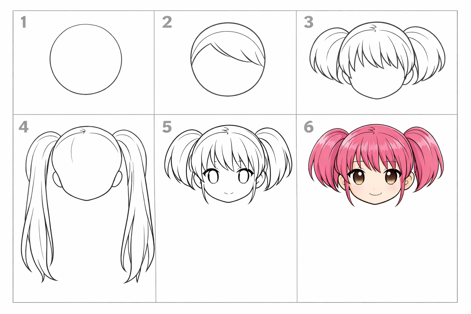 Cómo dibujar un coletas anime en 5 pasos