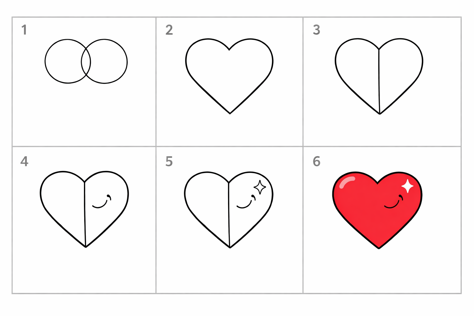 Cómo dibujar un corazón en 5 pasos — paso 1