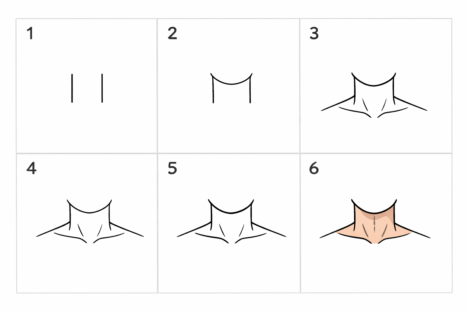 Cómo dibujar un cuello fácil
