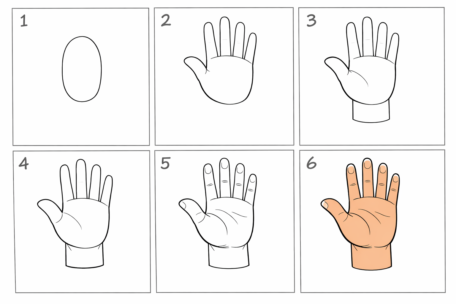 Cómo dibujar un dedos fácil en 5 pasos — paso 1