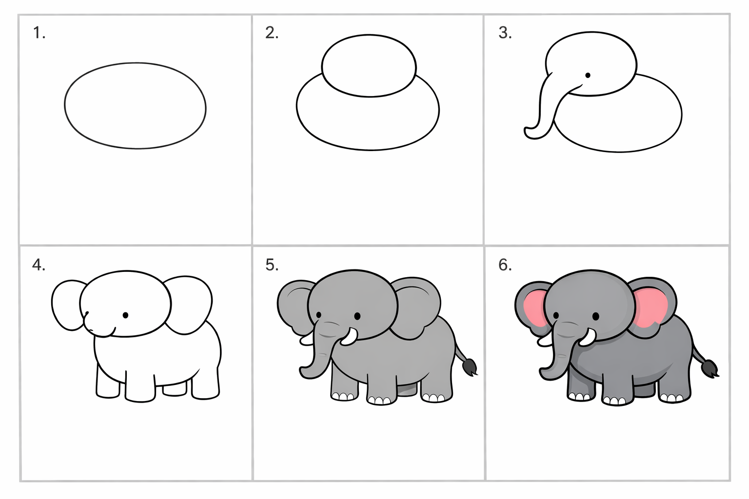 Cómo dibujar un elefante paso a paso — paso 1