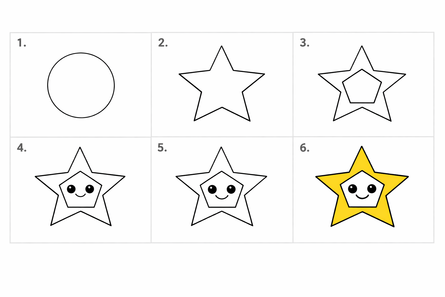 Cómo dibujar una estrella paso a paso — paso 1