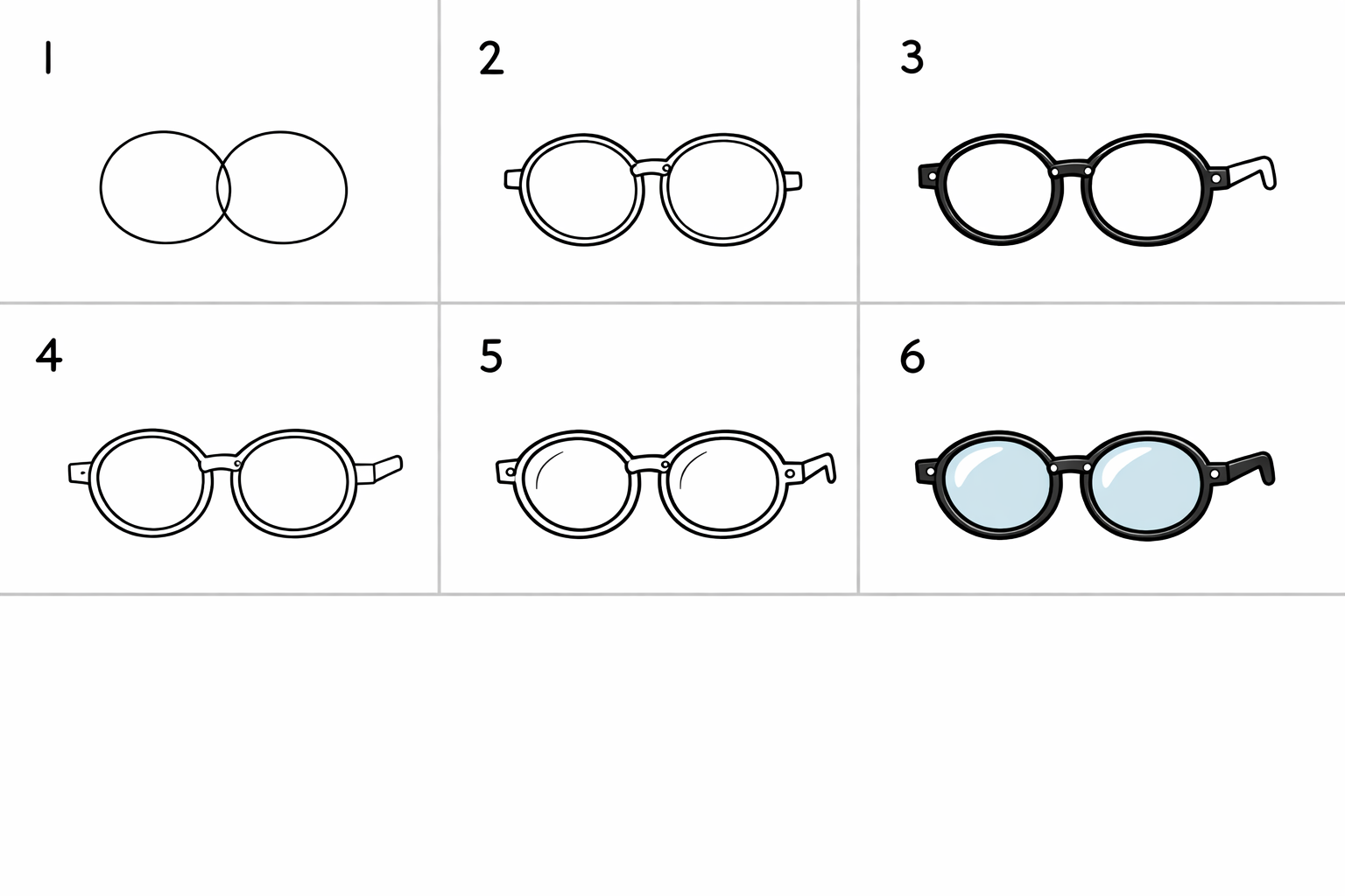Cómo dibujar unas gafas fácil en 5 pasos — paso 1