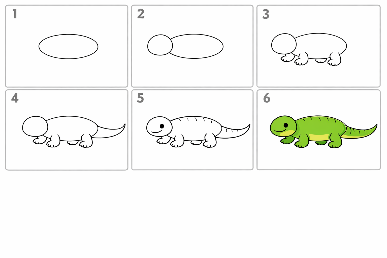 Cómo dibujar un lagarto fácil en 5 pasos