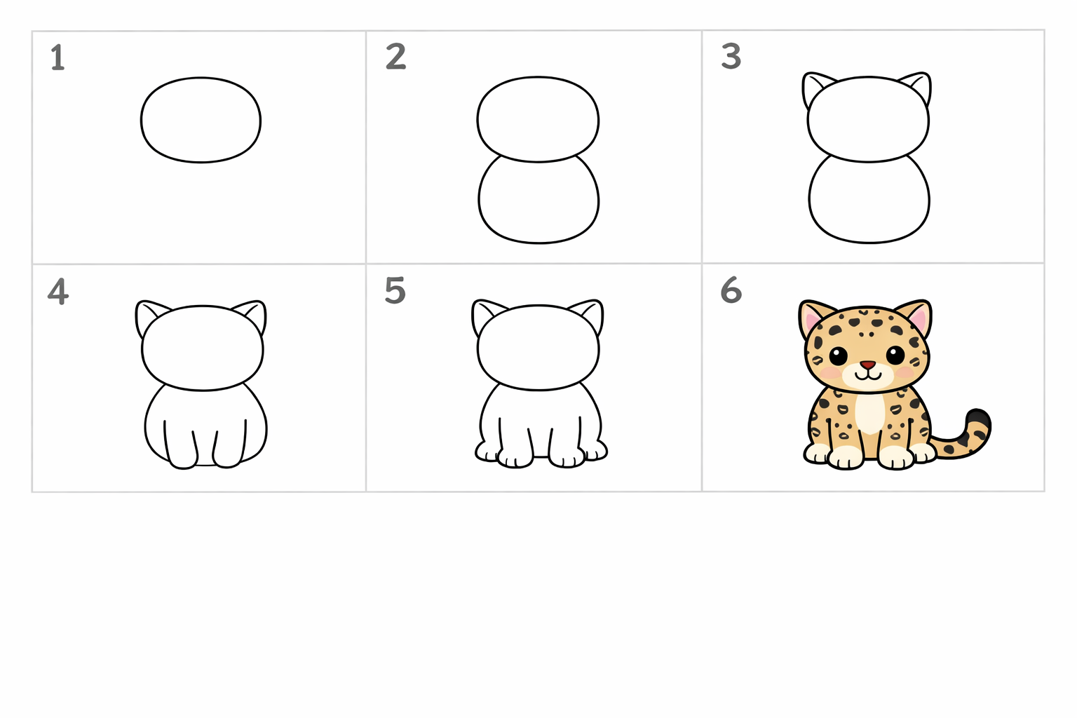Cómo dibujar un leopardo en 5 pasos — paso 1