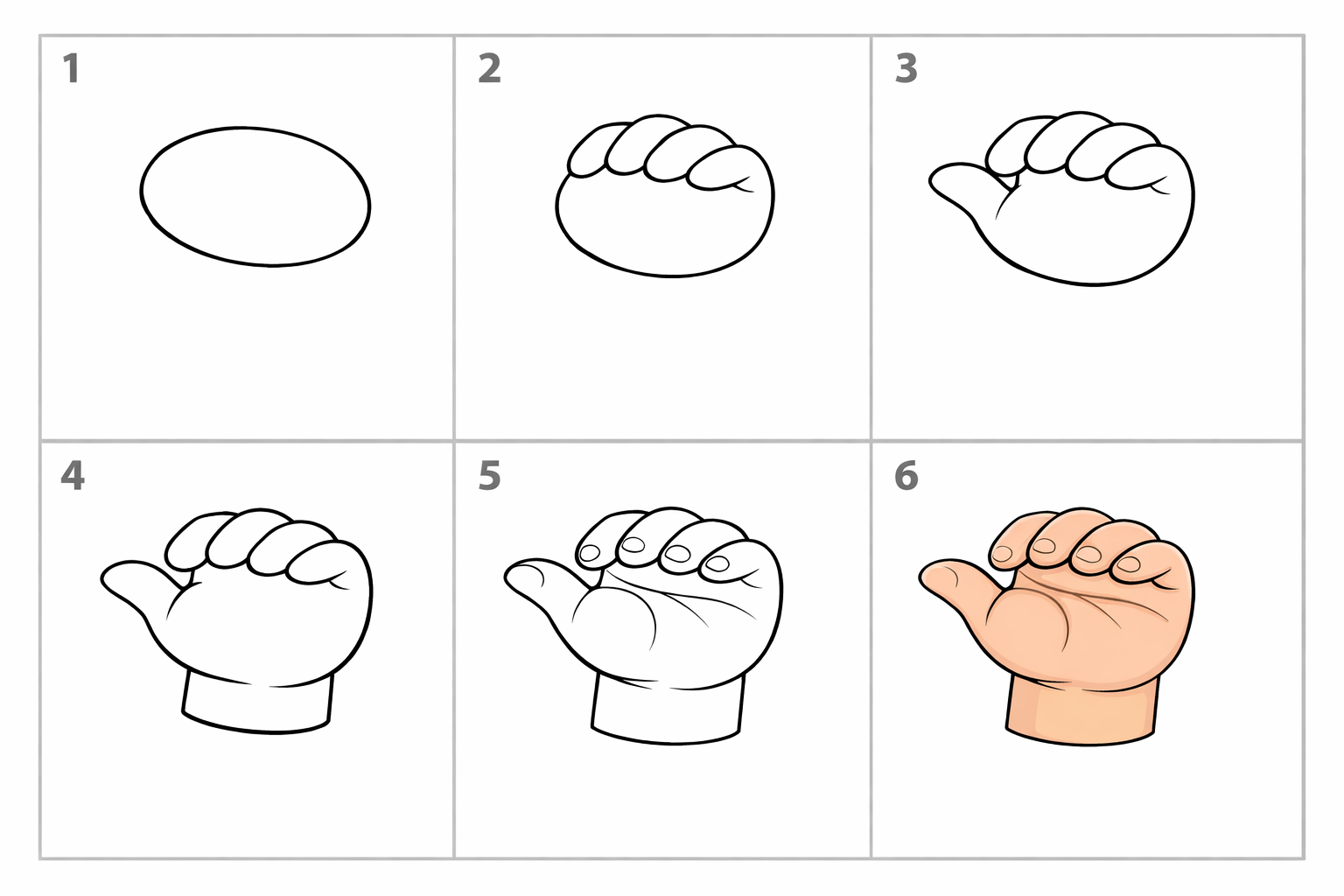 Cómo dibujar una mano en reposo en 5 pasos — paso 1