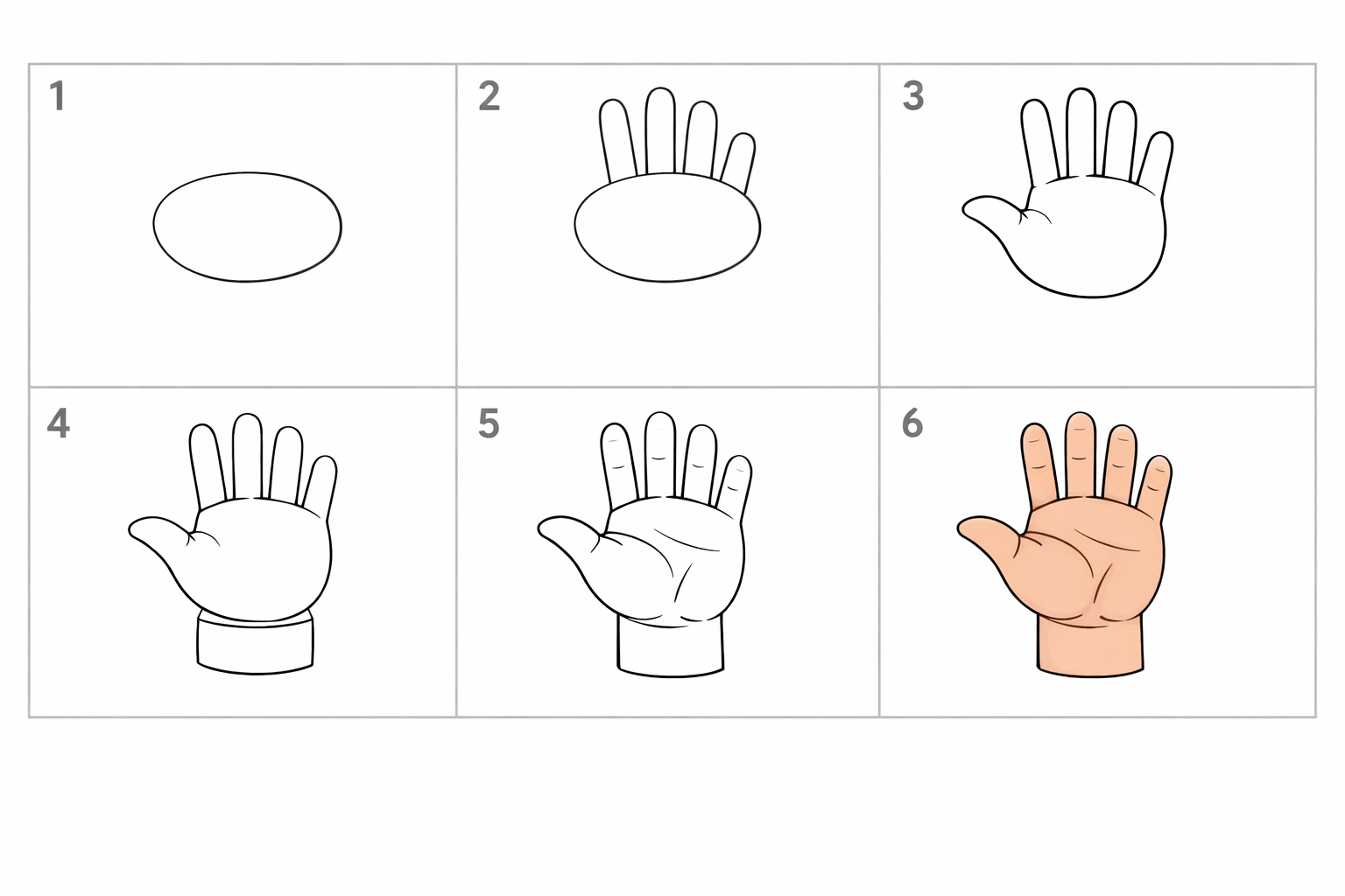 Cómo dibujar una mano sosteniendo un lápiz fácil en 5 pasos — paso 1