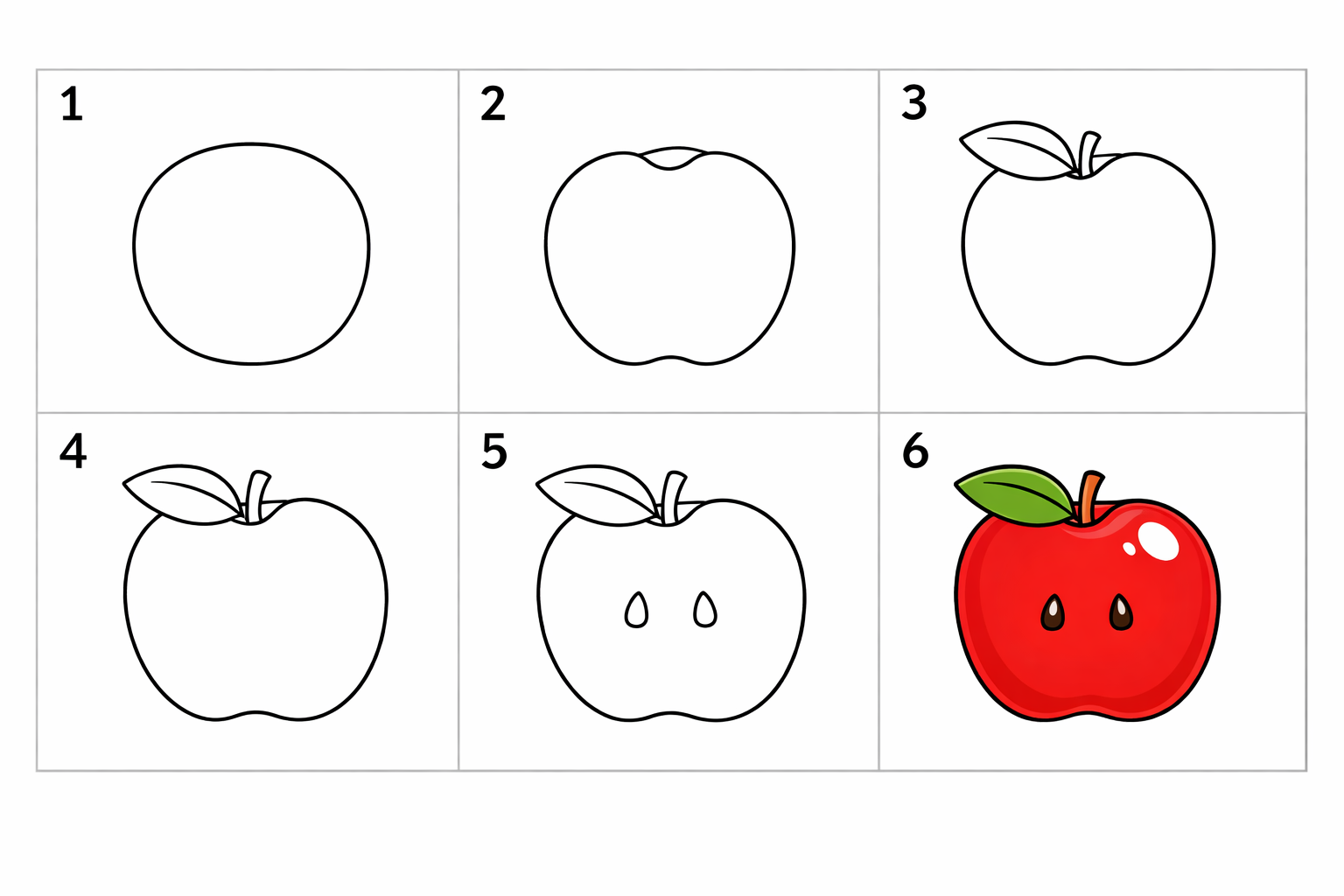 Cómo dibujar una manzana para principiantes — paso 1