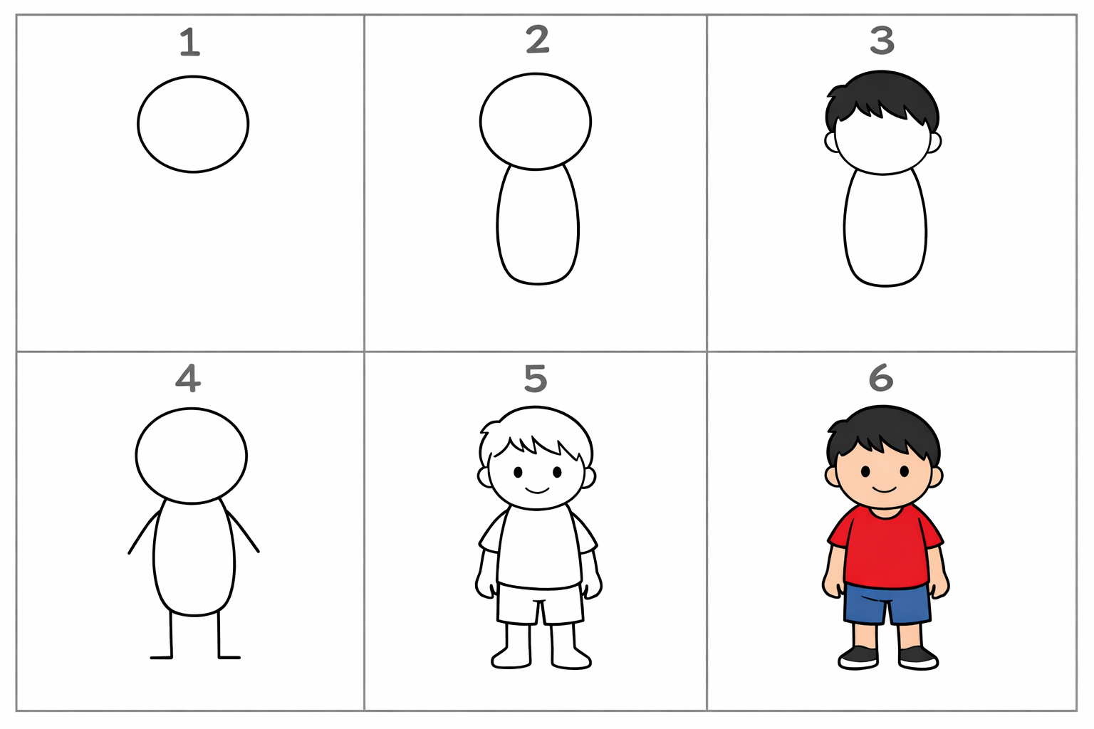 Cómo dibujar un niño en 5 pasos
