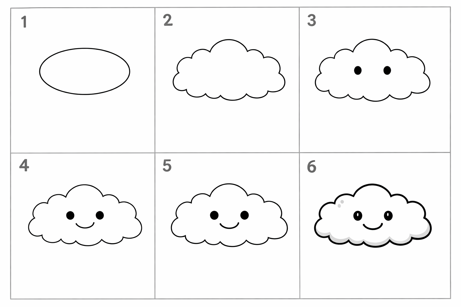 Cómo dibujar una nube para principiantes — paso 1