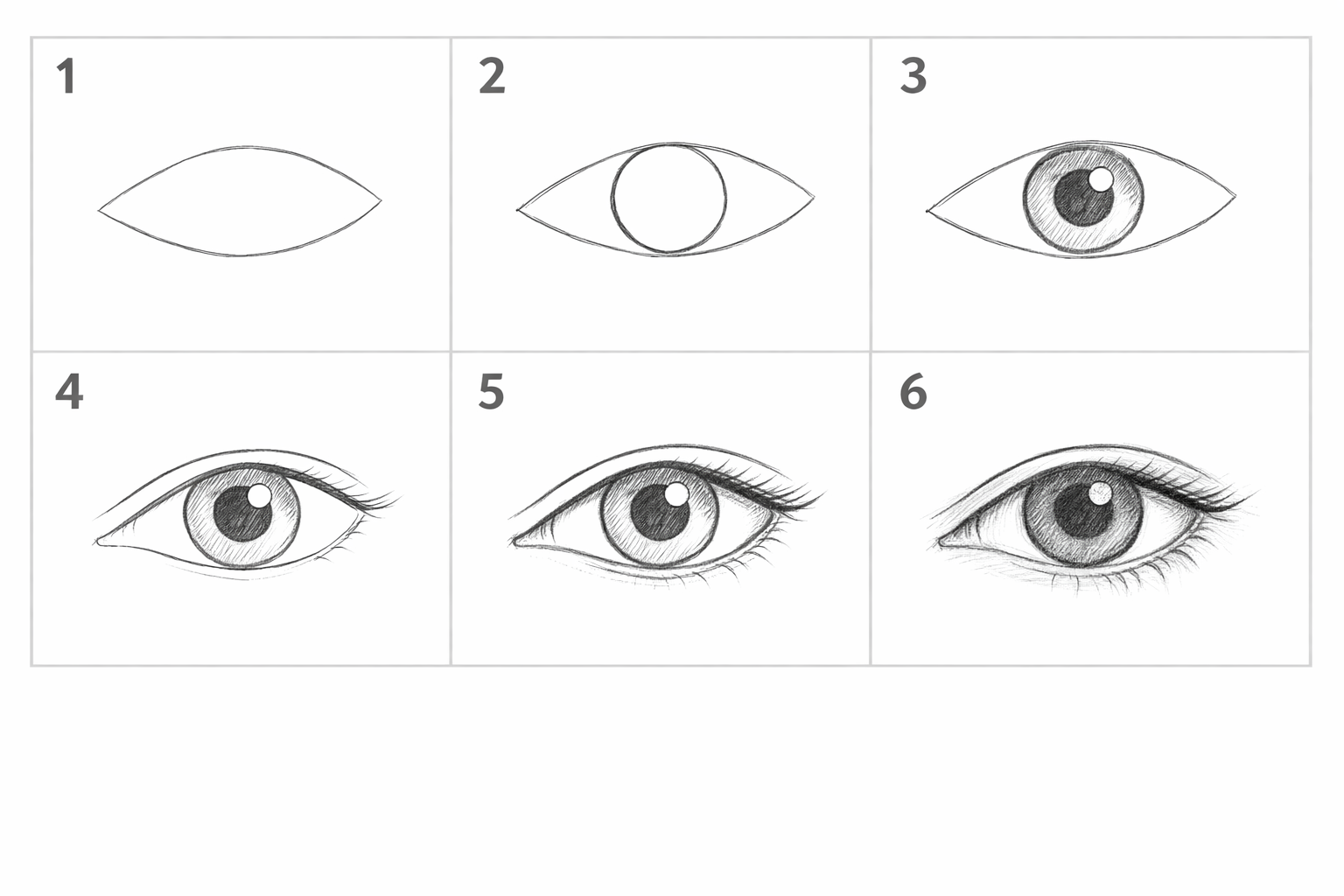 Cómo dibujar un ojo a lápiz fácil