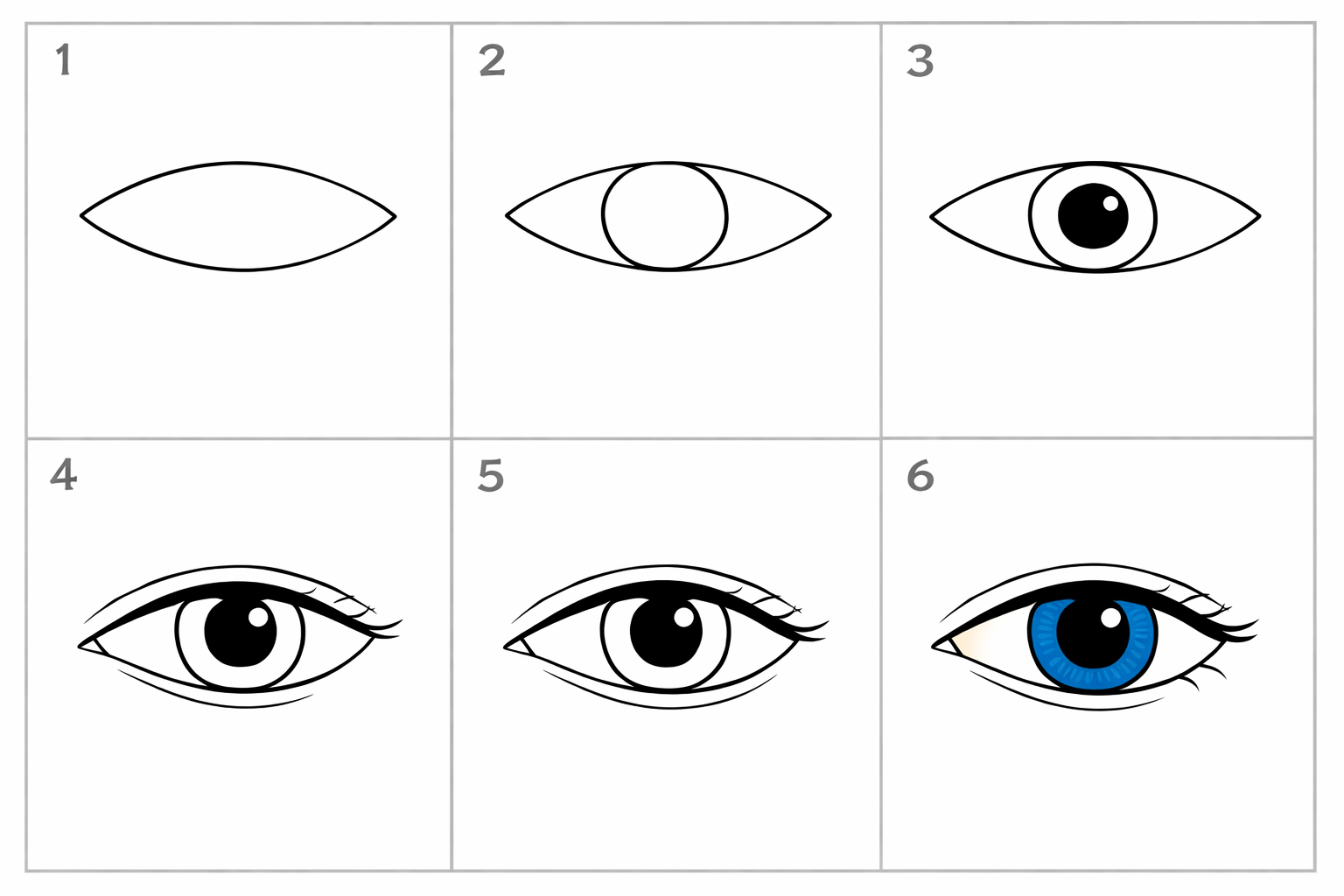 Cómo dibujar un ojo abierto fácil