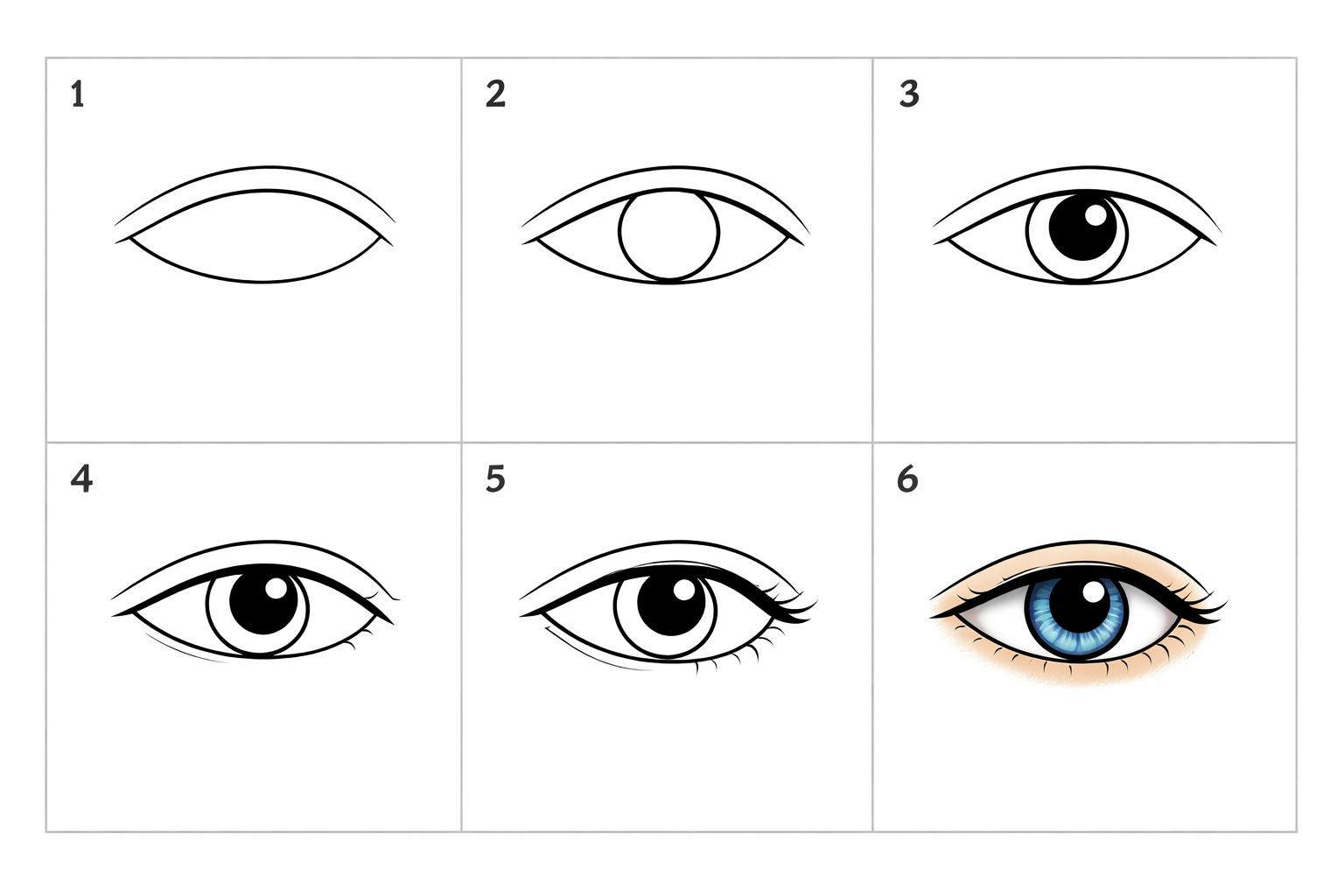 Cómo dibujar un ojo con párpado para principiantes