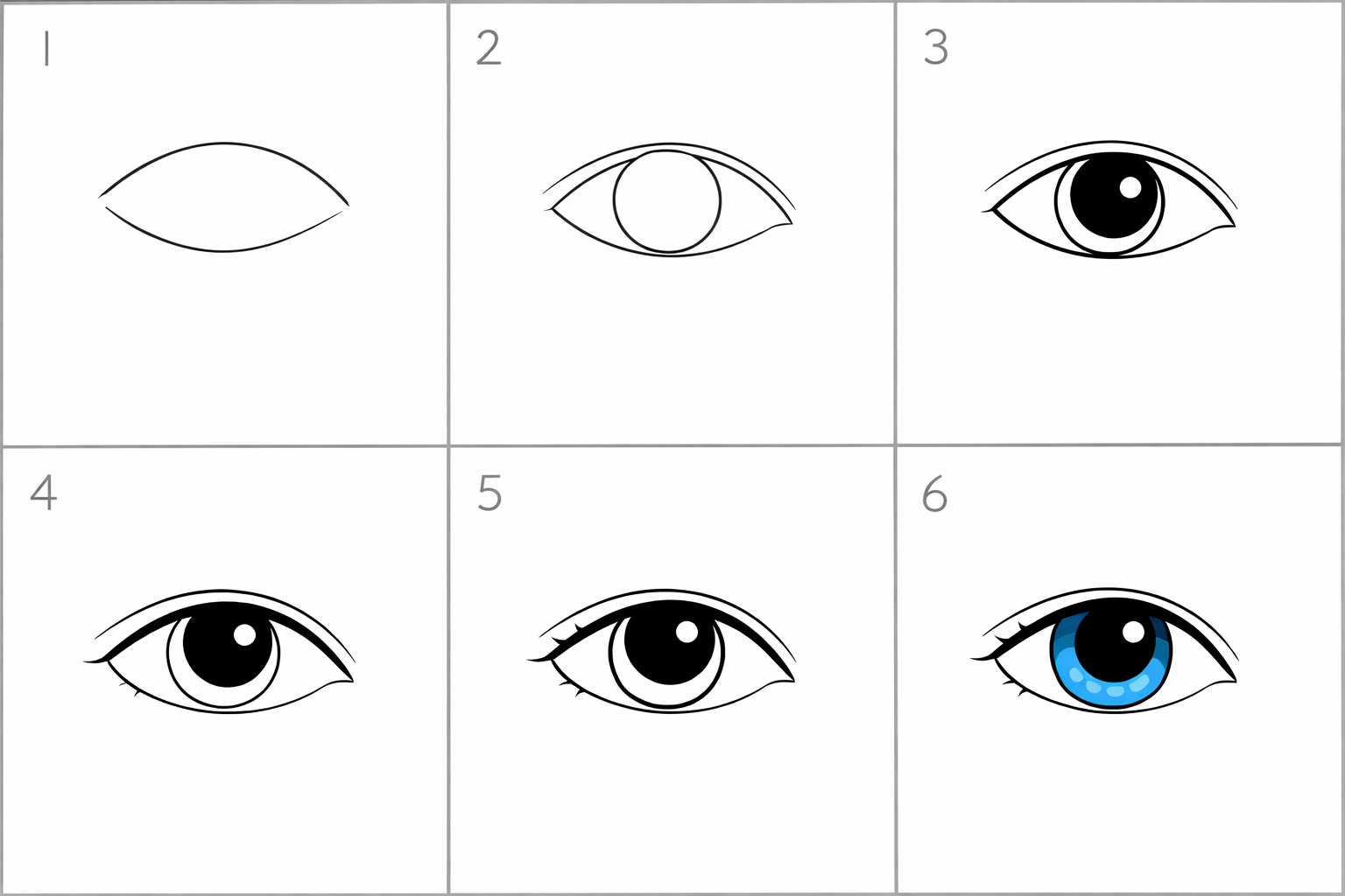 Cómo dibujar un ojo de niño en 5 pasos