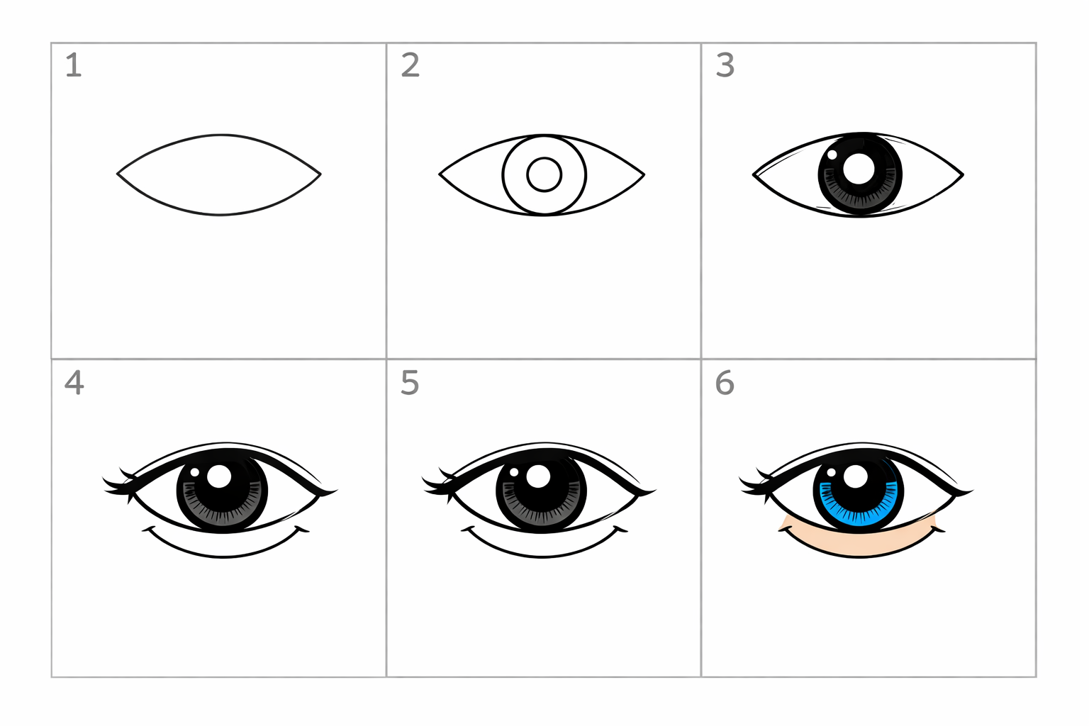 Cómo dibujar un ojo sonriente en 5 pasos