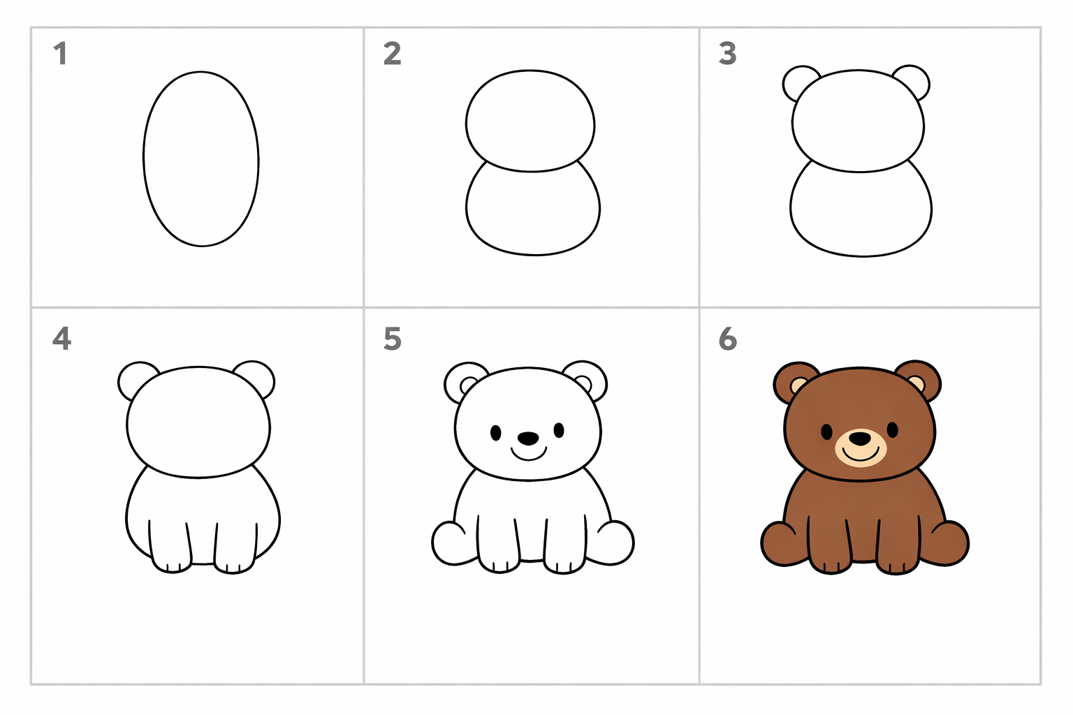 Cómo dibujar un oso paso a paso — paso 1