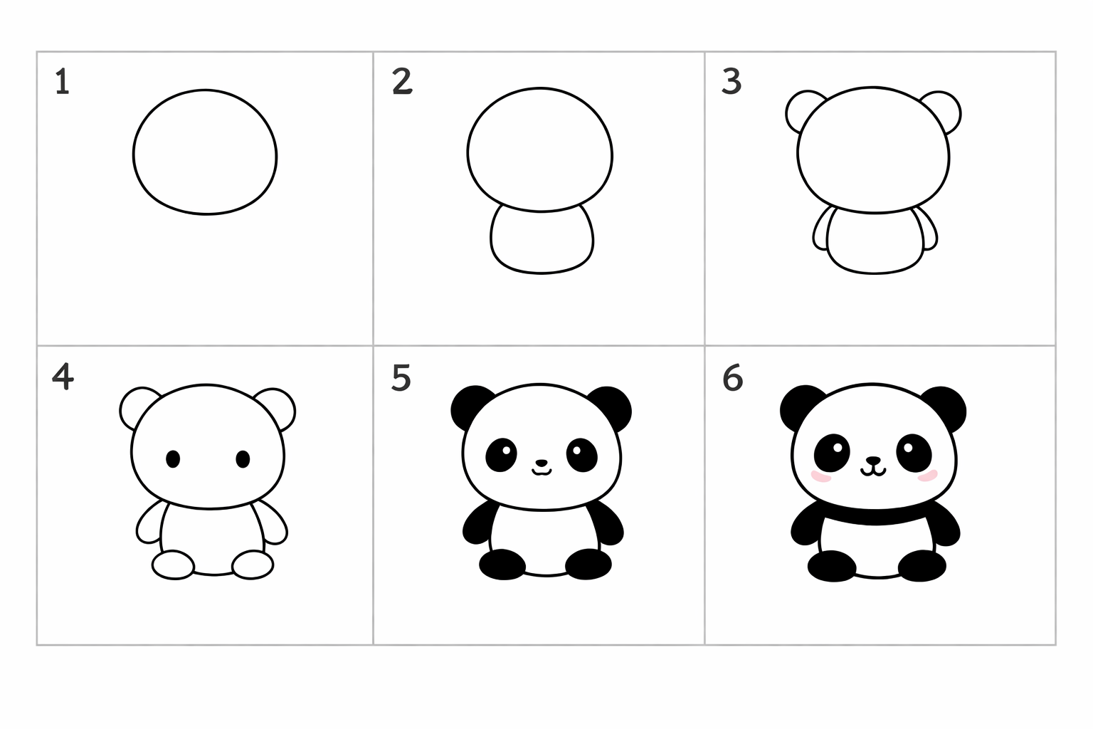 Cómo dibujar un panda kawaii para principiantes