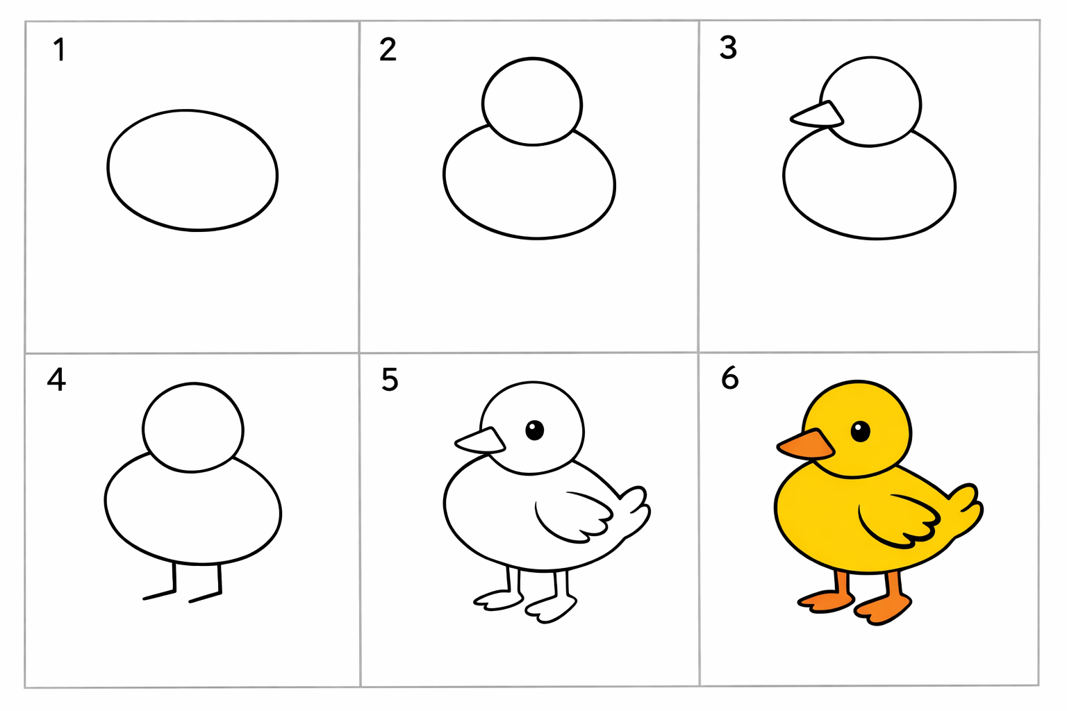 Cómo dibujar un pato paso a paso — paso 1