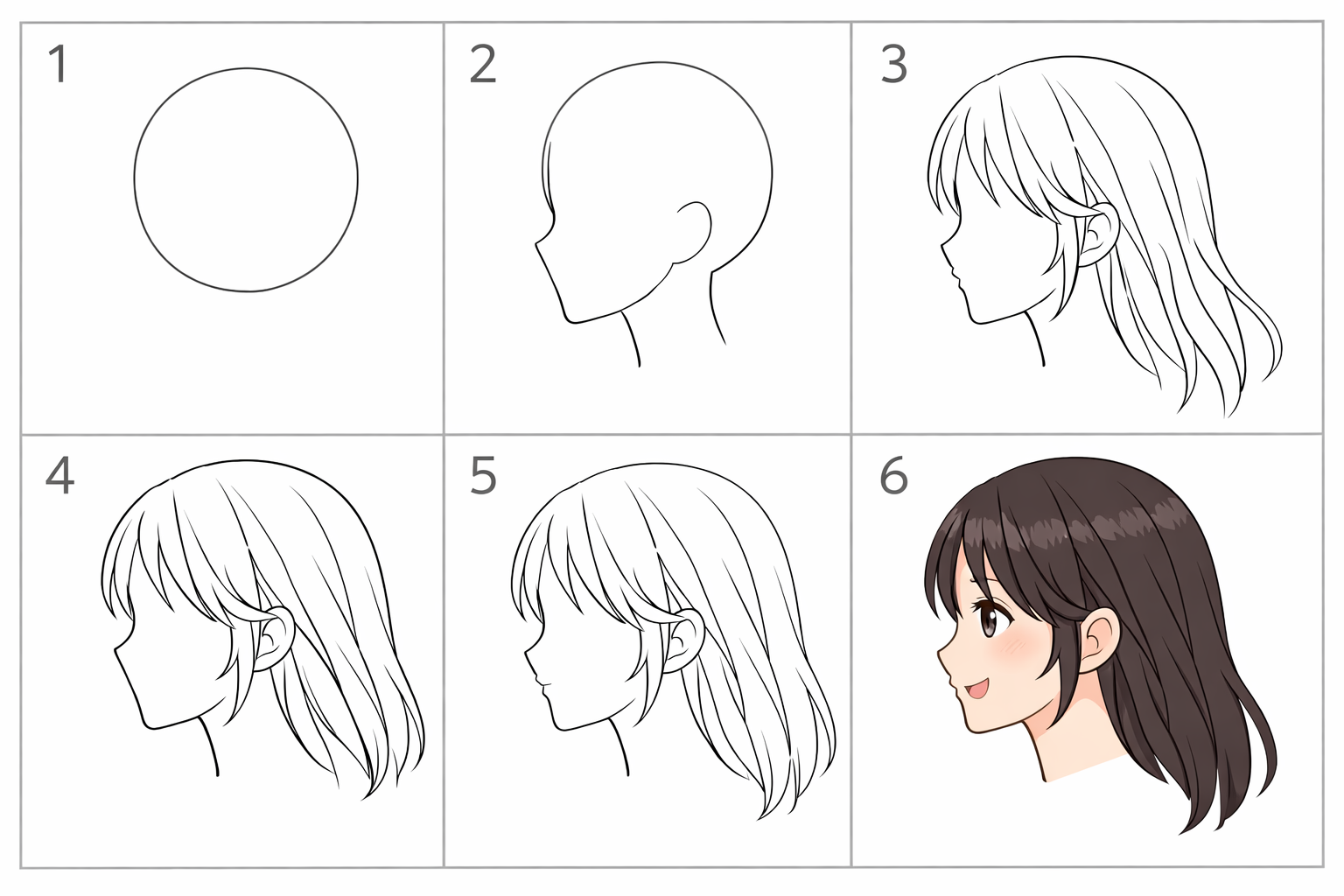 Cómo dibujar un perfil anime para niños