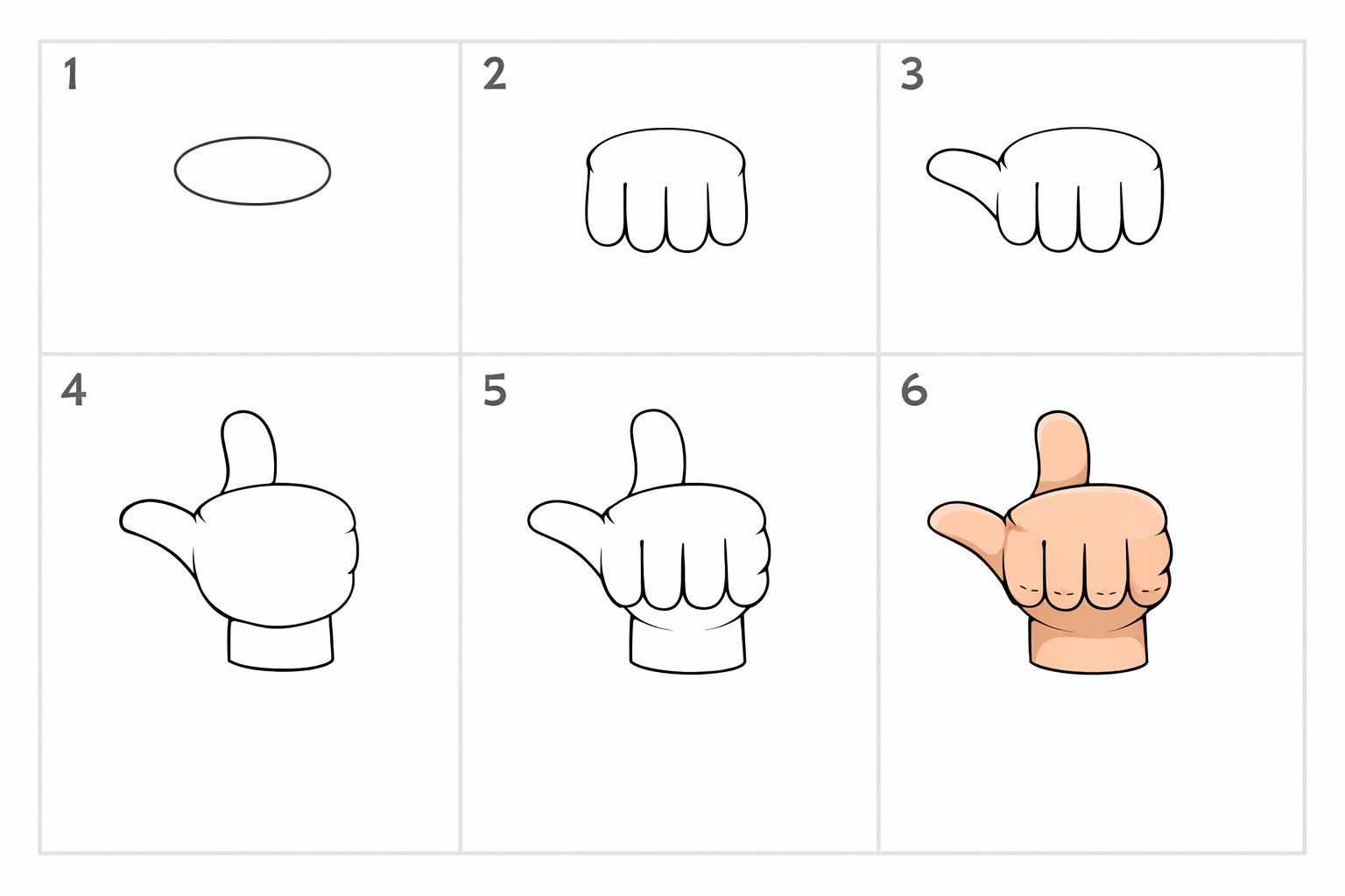 Cómo dibujar un pulgar para principiantes — paso 1