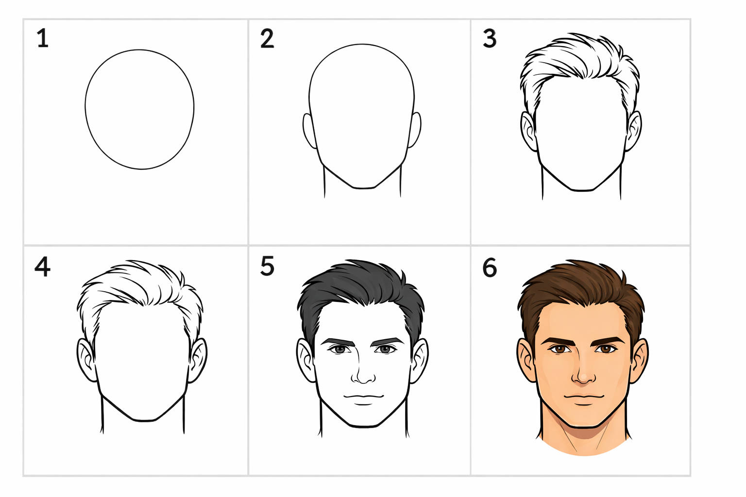 Cómo dibujar un retrato masculino fácil