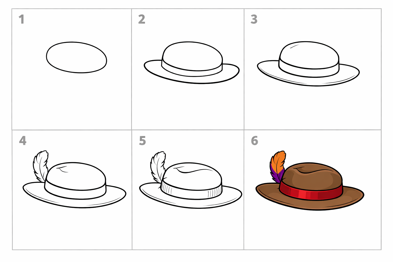 Cómo dibujar un sombrero para principiantes — paso 1