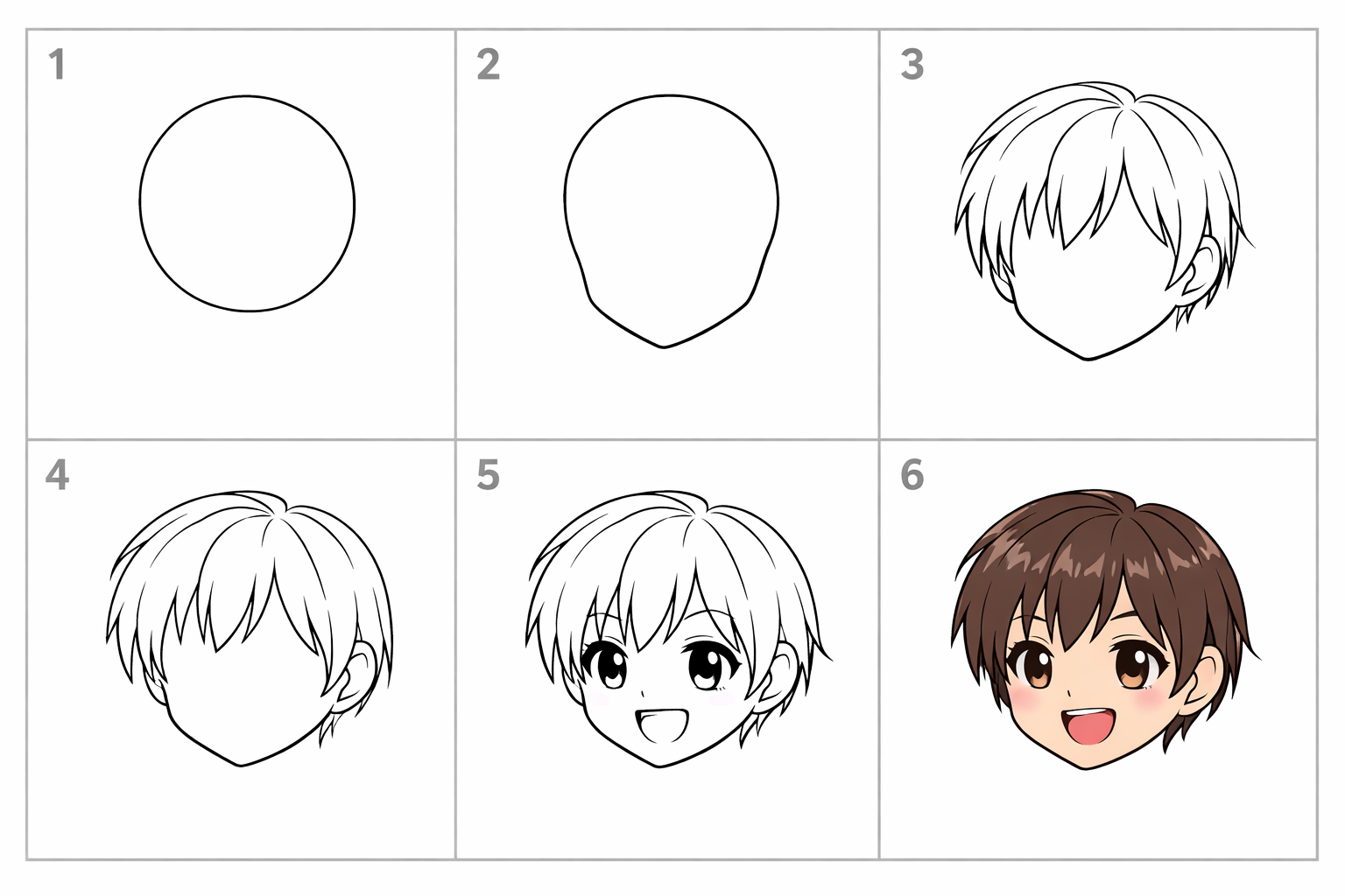 Cómo dibujar una sonrisa anime en 5 pasos — paso 1