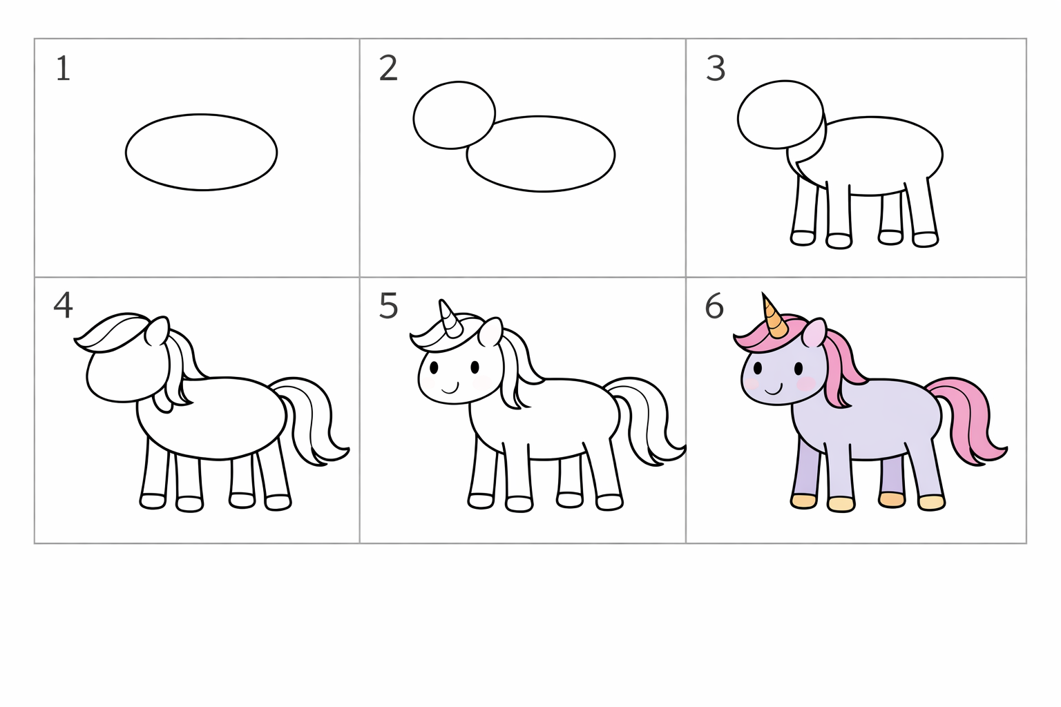 Cómo dibujar un unicornio fácil para niños